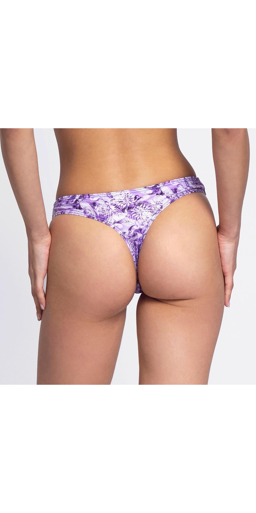 Thong Lilac Paisley Bas de Bikini Brésilien (3 Semaines)