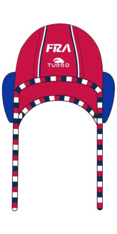 Bonnet Water-Polo Classique France FFN Officiel Rouge Extérieur Adulte (3 Semaines)