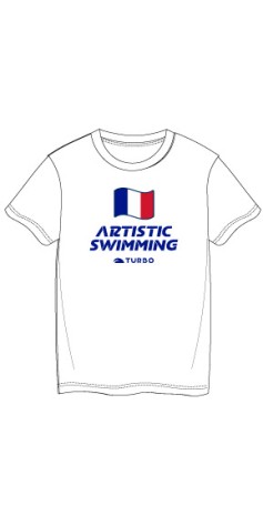 Tee-Shirt Blanc FRANCE Natation Artistique FFN Officiel