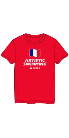 Tee-Shirt Rouge FRANCE Natation Artistique FFN Officiel