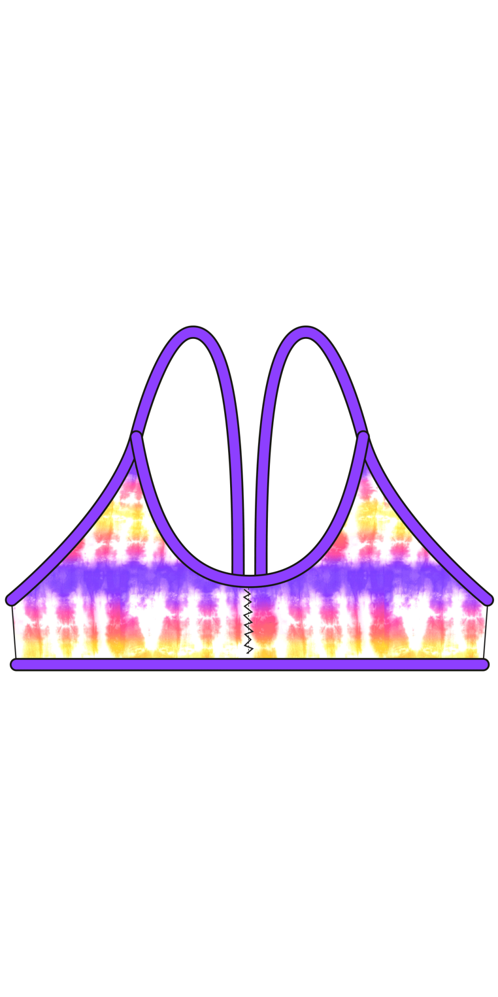 Haut de Bikini Funky Tie Dye Pastel (3 Semaines)