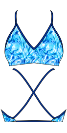 Haut de Bikini Active Marble Blu (3 Semaines)