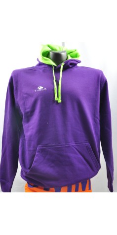 Pull à Capuche Violet et Vert