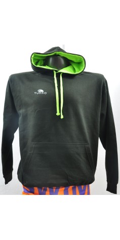 Pull à Capuche Noir et Vert