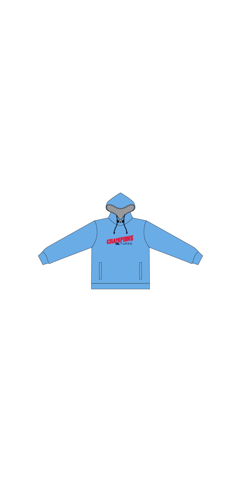 Sweat à Capuche Champions Bleu Ciel et Gris (red)