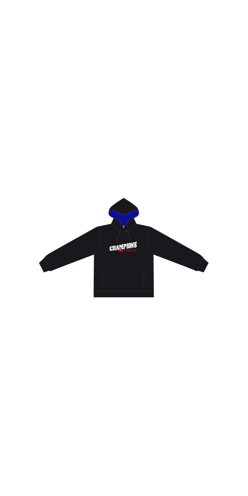 Sweat à Capuche Champions Noir et Bleu 