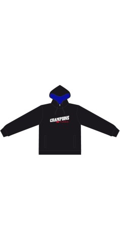 Sweat à Capuche Champions Noir et Bleu 